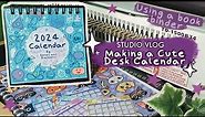 Making A Cute Desk Calendar | Learning how to use a book binding machine | STUDIO VLOG 62