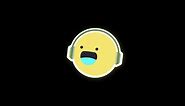 Download Cute Emoticon Listen Music emoji with headphones icon loop Animation video transparent background with alpha channel for free