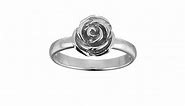 Sterling Silver Rose Ring, Size 7