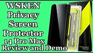 WSKEN Privacy Screen Protector for iPhone 14 Pro Max demo & review