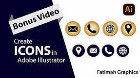 How to Create Icons In Adobe Illustrator | Vector Icons | Phone Icon | E-mail Icon | Glob Icon