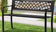 Park Benches for Outside Cast Iron Outdoor Bench Metal Garden Benches for Outdoors Patio Bench Ends 480LBS Weight Capacity, for Park Yard Patio Deck Lawn, Black