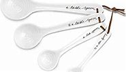 Portmeirion Sophie Conran White Measuring Spoons | Set of 4 Measuring Spoon Set for Dry and Liquid Ingredients | Made from Fine Porcelain | Dishwasher Safe