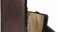 TORRO Leather Case Compatible with iPhone 15 Plus – Premium Leather Wallet Case with Kickstand and Card Slots - Dark Brown