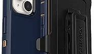 OtterBox iPhone 14 Plus Defender Series Case - BLUE SUEDE SHOES (Blue), rugged & durable, with port protection, includes holster clip kickstand