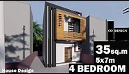 small 2 storey house design idea (35 sq.m)- 5x7 modern tiny house-4 bedroom