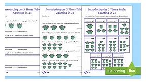 Introduction to the 3 Times Table Differentiated Worksheets