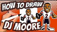 How to Draw DJ Moore - Chicago Bears NFL Football Player