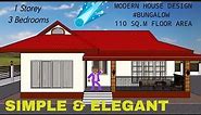 Simple House Design - 3 Bedroom House (110 Square Meters)