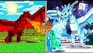 Fire Dragon Vs. Ice Dragon in Minecraft