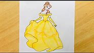 Princess Belle Drawing | Drawing: PRINCESS BELLE | Disney | Colored Pencil
