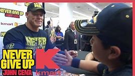 John Cena and KMART promote the "Never Give Up" clothing brand apparel
