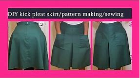 DIY Inverted box pleated skirt/diy skirt/patternmaking/ sewing