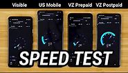 Verizon vs Visible vs US Mobile vs Verizon Prepaid Data Speed Test!