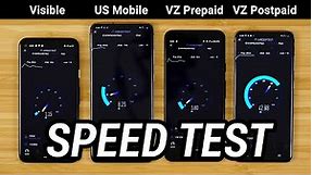 Verizon vs Visible vs US Mobile vs Verizon Prepaid Data Speed Test!