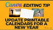 Canva Tip: Change the Year on Your Printable Calendars