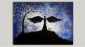 Angel Acrylic Painting Easy Silhouette Painting on Canvas Board