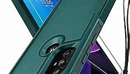 for Motorola Moto G Play 2023, Moto G Pure, Moto G Power 2022 Case with Tempered Glass Screen Protector, 2-in-1 Full Body Heavy Duty Rugged Shockproof Protective Phone Cover, Dark Green