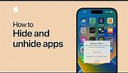 How to hide and unhide apps from your Home Screen on iPhone and iPad | Apple Support