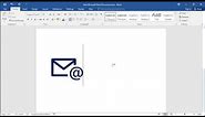 How to insert E-mail symbol in Word