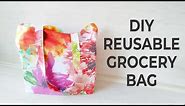 DIY REUSABLE GROCERY BAG // How to Make Foldable Shopping Bag // Step by Step Tutorial