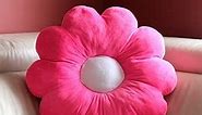Villa Glow Flower Pillow - Hot Pink Throw Pillows. Decorative Pillows for Bed, Sofa, Dorm. Fluffy, Sturdy, Cute Pillows for Aesthetic Room Decor (23")