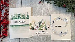 3 Simple Watercolor Holiday Cards Designs (Make your own Christmas cards)