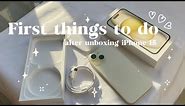 iPhone 15 💛🌼 ASMR unboxing + screen protector + phone & cam case