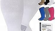 Pembrook Plus Size Compression Socks Wide Calf - Up to 6XL | 20-30 mmHg Wide Calf Compression Socks for Women Plus Size | Extra Wide Calf Compression Socks Women