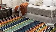 Mohawk Home Rainbow Stripe 5' x 8' Area Rug - Multicolor - Perfect for Living Room, Dining Room, Office