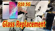 Galaxy S10 5G glass replacement, screen repair, broken screen, crack screen, screen replacement.