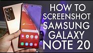 How To Screenshot On Samsung Galaxy Note 20 / Note 20 Ultra!