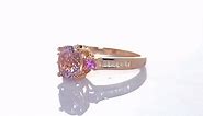 Sterling Silver Promise Ring Vermeil Rose Gold AA Premium Kunzite Pink Sapphire Size 6 Cttw 2.8