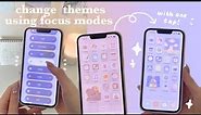 how to switch iphone themes using focus modes | iOS16 homescreen tutorial