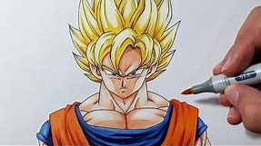 How to draw Goku Super Saiyan - Step by Step Tutorial!
