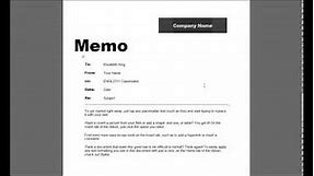 How to create a Memo using MS Office Templates