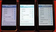 iPhone, iPhone 3G, iPhone 3GS WiFi Comparison