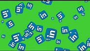LinkedIn Icons on Green Screen Background | COPYRIGHT FREE | HD