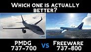PMDG 737-700 VS Freeware 737-800 - Which one is better? Microsoft Flight Simulator 2020