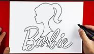 How to Draw Barbie Logo - Step by Step