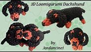 3D Loomigurumi Amigurumi Dachshund Puppy Dog Rainbow Loom Band Crochet Hook Only - собака Лумигуруми