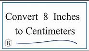 How to Convert 8 Inches to Centimeters (8in to cm)