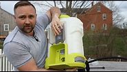 Ryobi 4 Gallon 18 Volt Battery - Cordless Backpack Chemical Sprayer - Unboxing and Use Demo