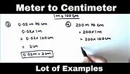 How to Convert Meter to Centimeter / Converting meter to centimeter / m to cm / lot of Examples