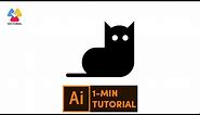 Cat tutorial in Adobe Illustrator - 1 minute tutorial for beginner