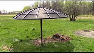 How to reuse a old satellite dish to make a sun shade umbrela