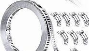 Steelsoft 304 Stainless Steel Hose Clamp Assortment Kit DIY, Cut-To-Fit 12 FT Metal Strap+8 Stronger Fasteners,Large Adjustable Worm Gear Band Hose Clamps Screw Clamps Duct Pipe Metal Clamp Strapping