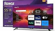 Roku 55" Select Series 4K HDR Smart RokuTV with Enhanced Voice Remote, Brilliant 4K Picture, Automatic Brightness, and Seamless Streaming