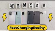 Reality of Fast Charging Smartphones😶 - 120 vs 65 vs 44 vs 33 vs 25 vs 20 Watts (Charging Test)