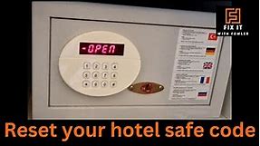 Reset Your Hotel Safe Code In 60 Seconds!